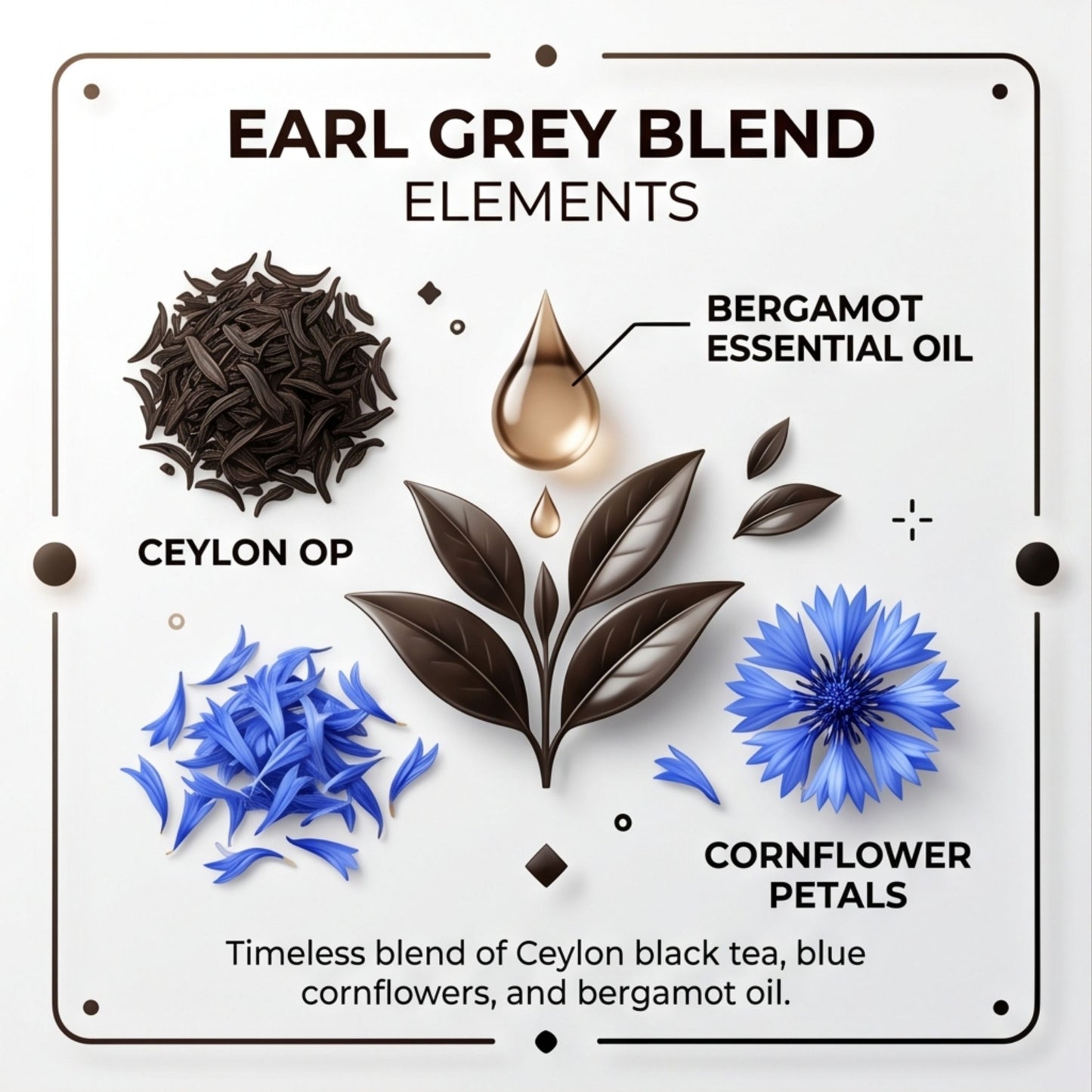 Earl Grey Loose Leaf Tea | Premium Ceylon Black Tea with Bergamot Oil & Blue Cornflowers | Floral Malty Citrus Brew | 3oz (88g) — Brewed Battles