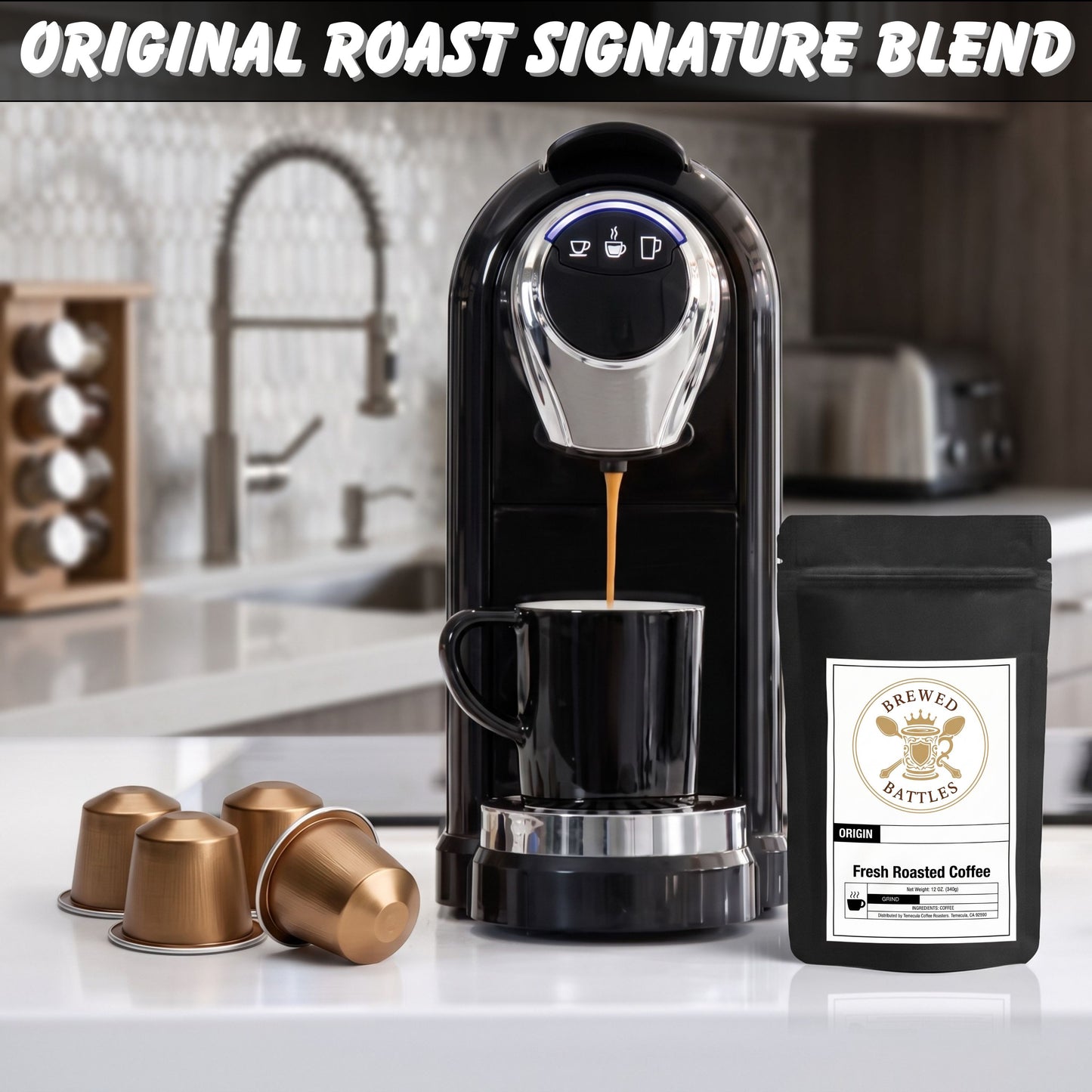 12 Pack Coffee Pods | Single Serve Coffee Capsules | Original Roast Premium Blend | Oxygen Sealed Fresh | Try Specialty Pod Coffee — Brewed Battles Keurig Compatible