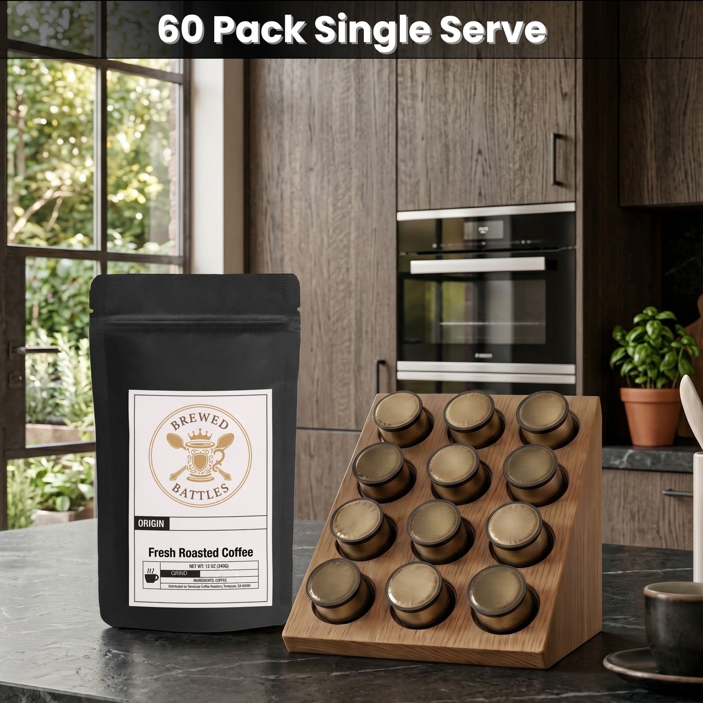 60 Pack Coffee Pods | Single Serve Coffee Capsules | Original Roast Premium Blend | Oxygen Sealed Fresh | Compatible with Keurig K-Cup Brewers — Brewed Battles Coffee