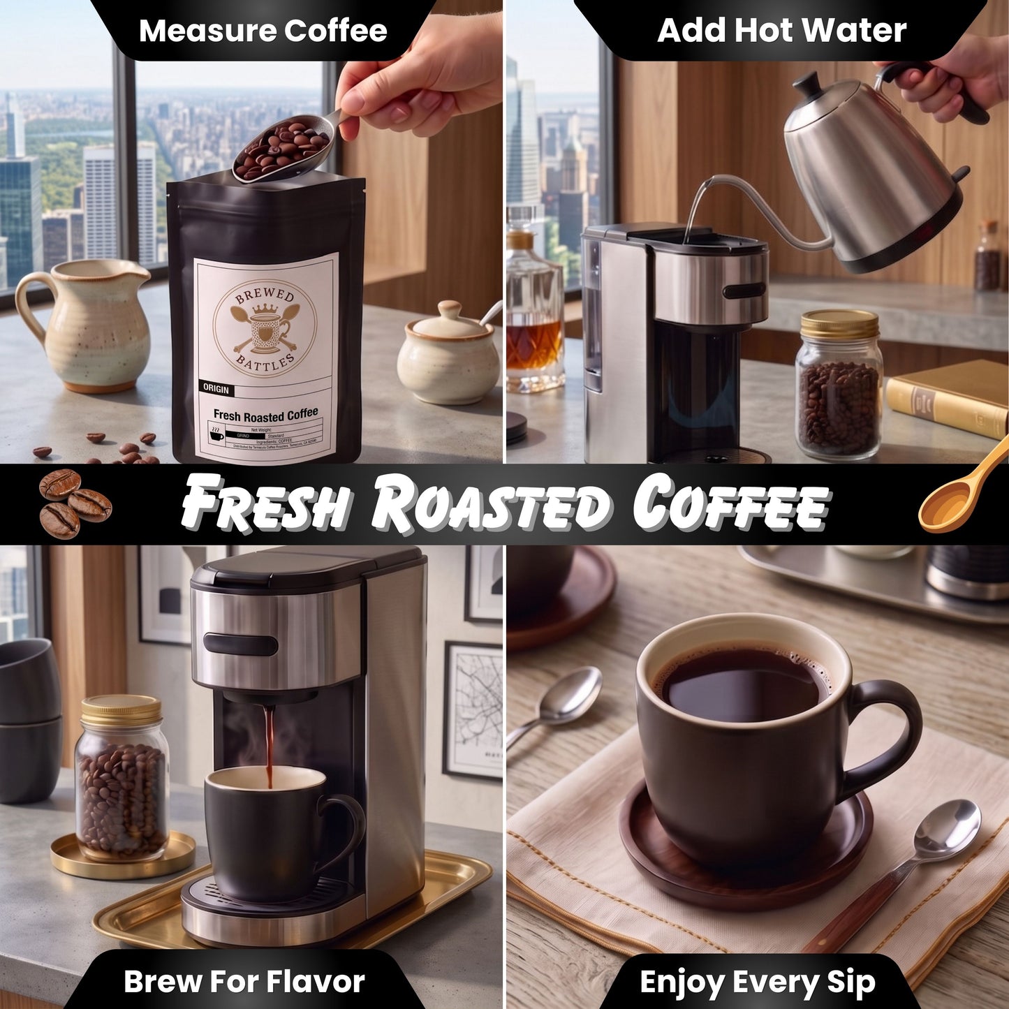 Pecan Pie Coffee | All Natural Flavored | Vegan Gluten Free No Added Sugar | Roasted Pecan, Caramel & Brown Butter — Single Origin Specialty Grade | Brewed Battles