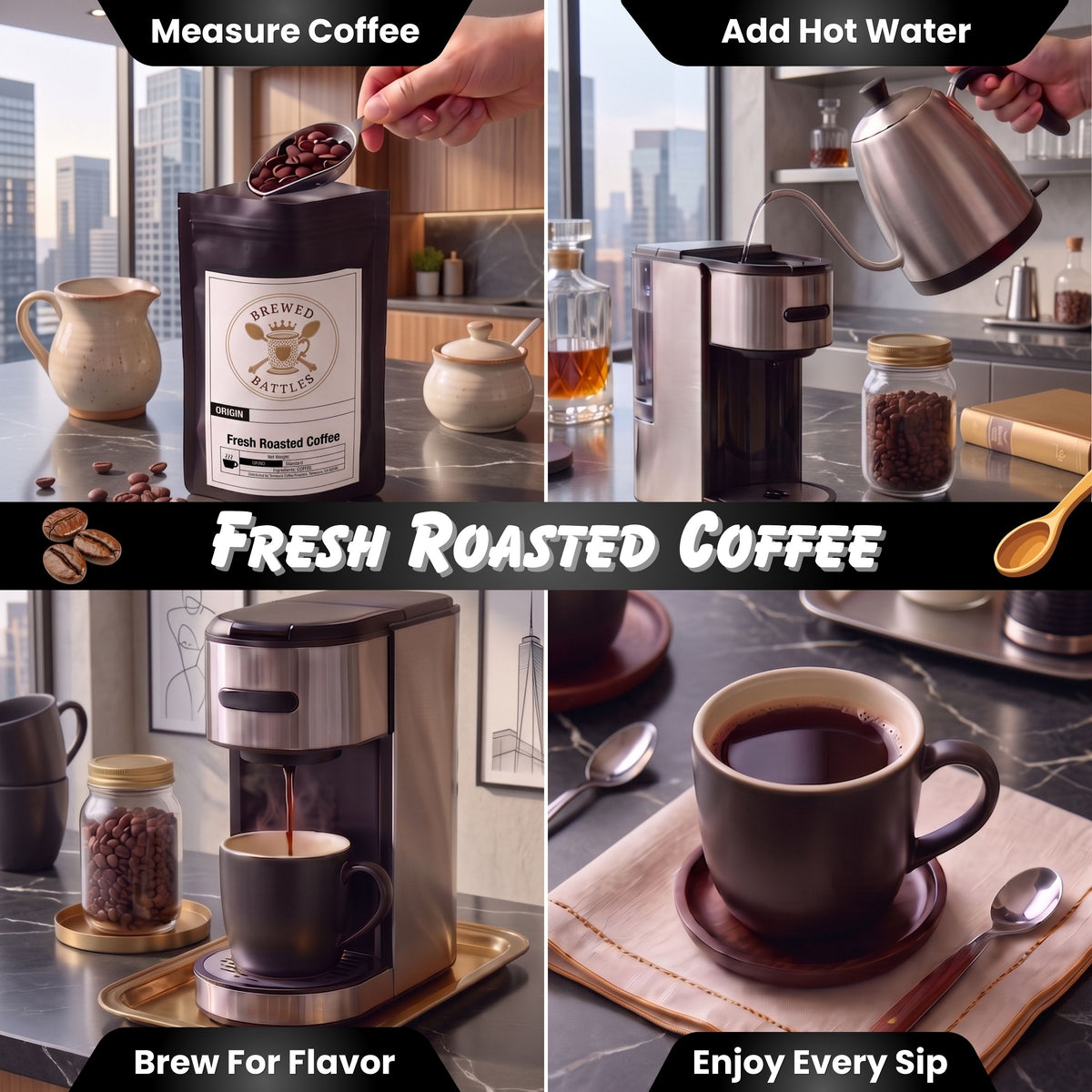 Pumpkin Spice Coffee | All Natural Flavored | Year Round | Pumpkin, Cinnamon & Nutmeg — Medium Roast Single Origin Specialty Grade | Brewed Battles Coffee