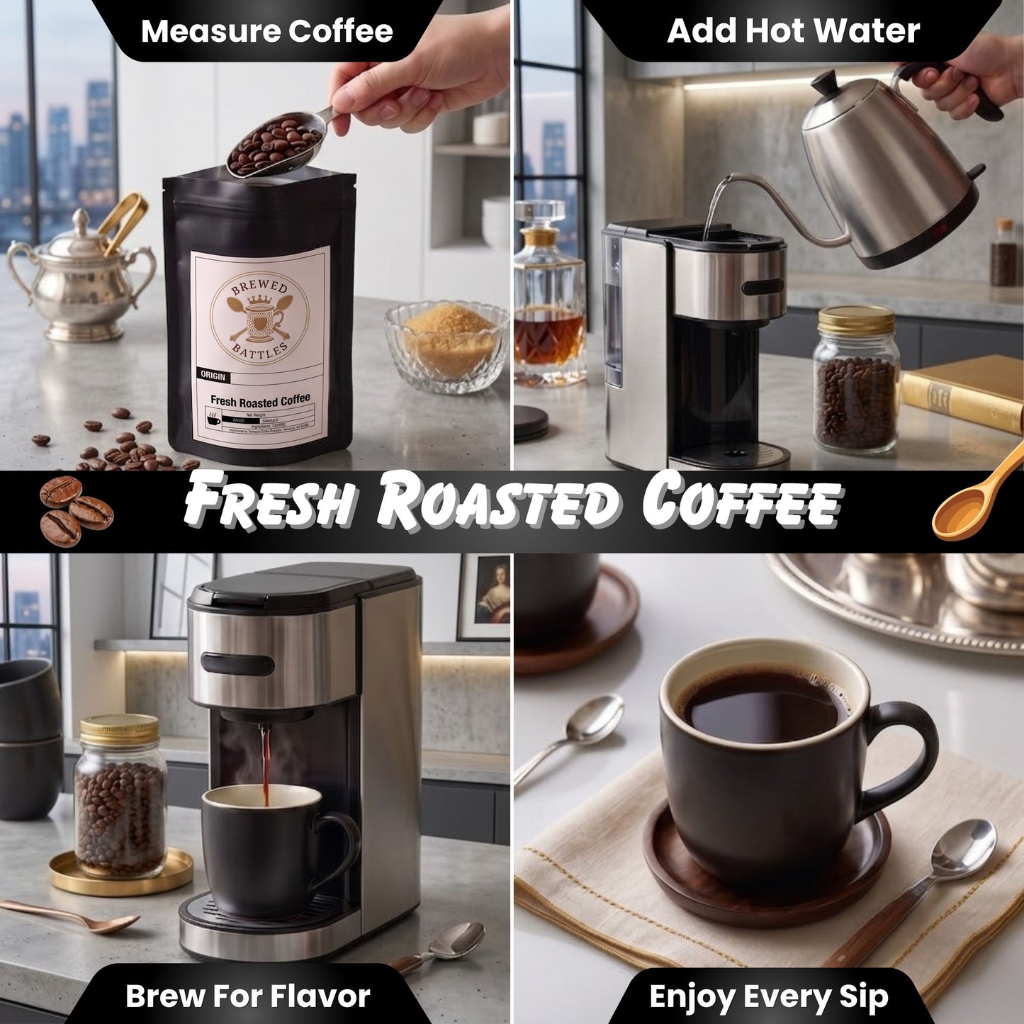 Blonde Roast Coffee | Light Roast Sweet Espresso Blend | Central America & Africa | Naturally Sweet, Bright & Smooth — Specialty Grade Blonde Coffee | Brewed Battles