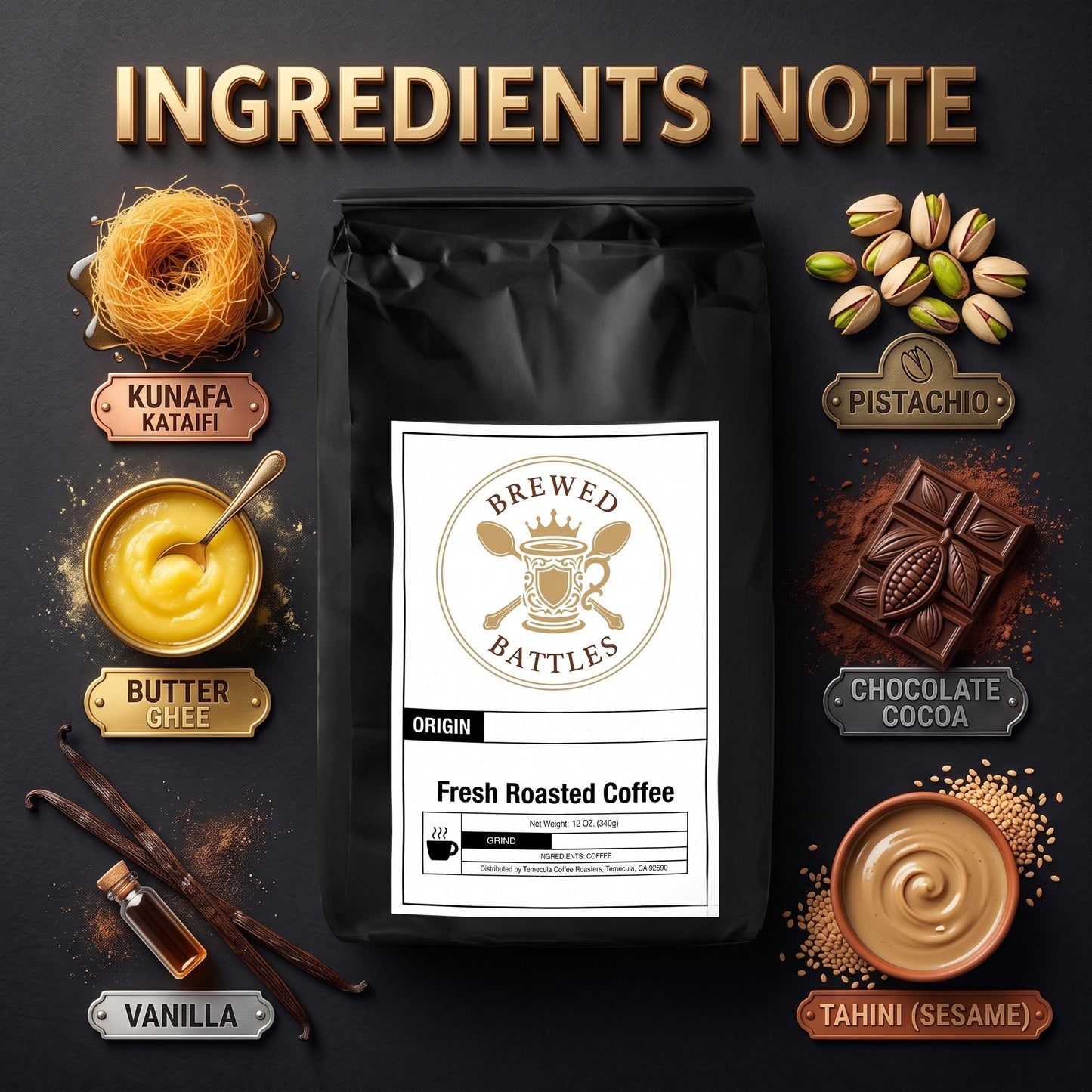 Dubai Chocolate Coffee | Naturally Flavored Single Origin | Rich Chocolate, Pistachio & Exotic Sweetness — The Viral Dubai Chocolate Experience in a Cup | Brewed Battles