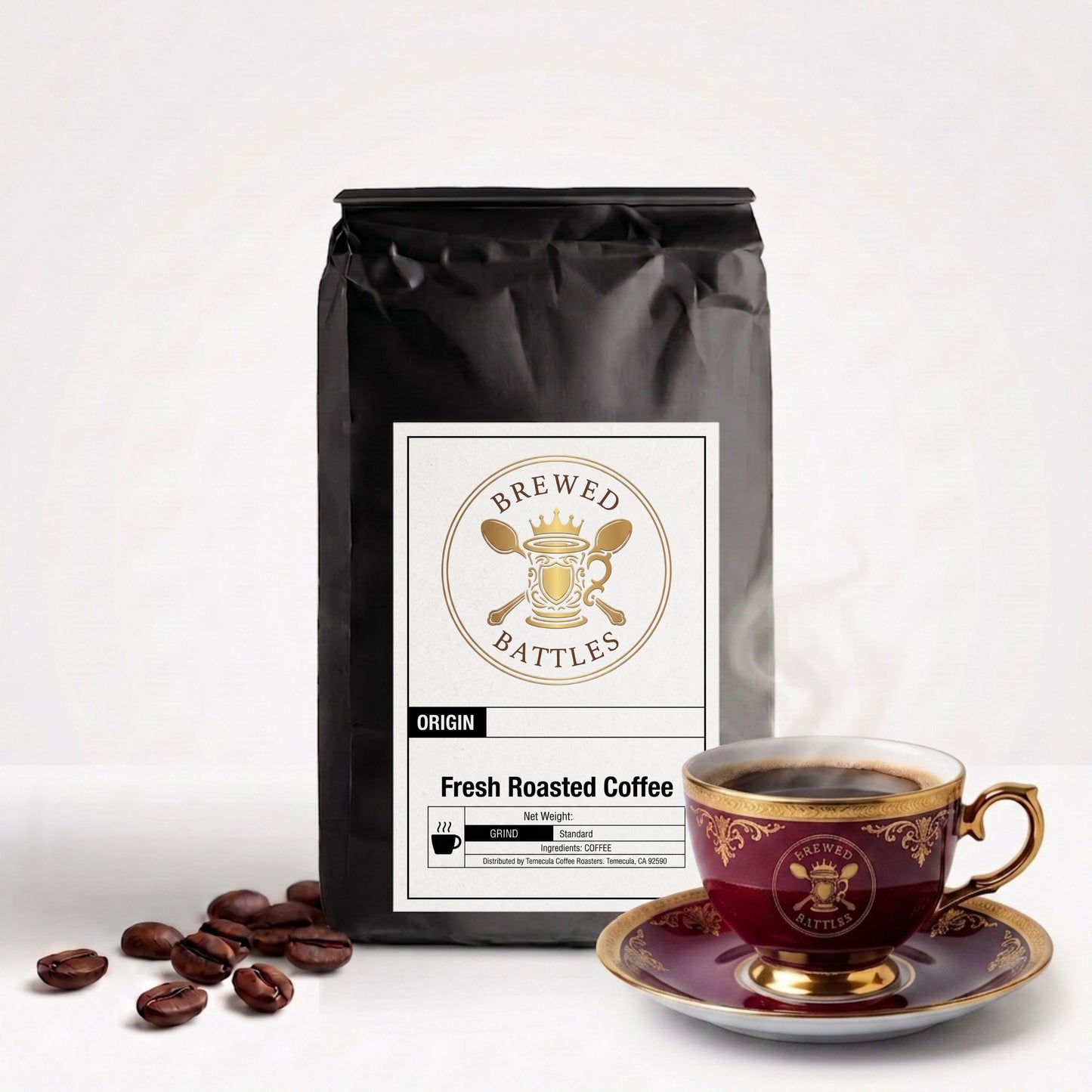 Italian Roast Coffee | Darkest Roast Slow Roasted Arabica Robusta Blend | Intense, Bold & Bittersweet — Specialty Grade Dark Roast Espresso Coffee | Brewed Battles