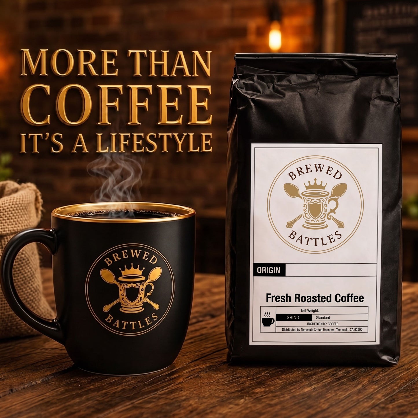 Italian Roast Coffee | Darkest Roast Slow Roasted Arabica Robusta Blend | Intense, Bold & Bittersweet — Specialty Grade Dark Roast Espresso Coffee | Brewed Battles