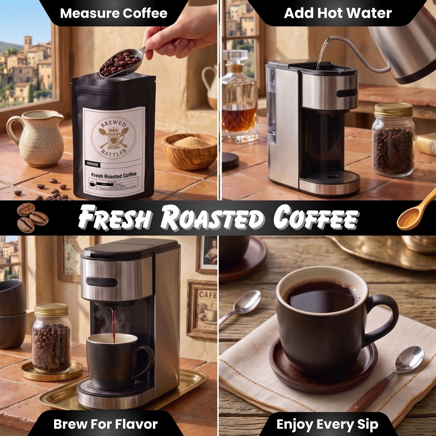 S'mores Coffee | Naturally Flavored Single Origin Coffee Blend | Toasted Marshmallow, Chocolate & Graham Cracker — Cozy, Sweet & Indulgent | Brewed Battles Coffee
