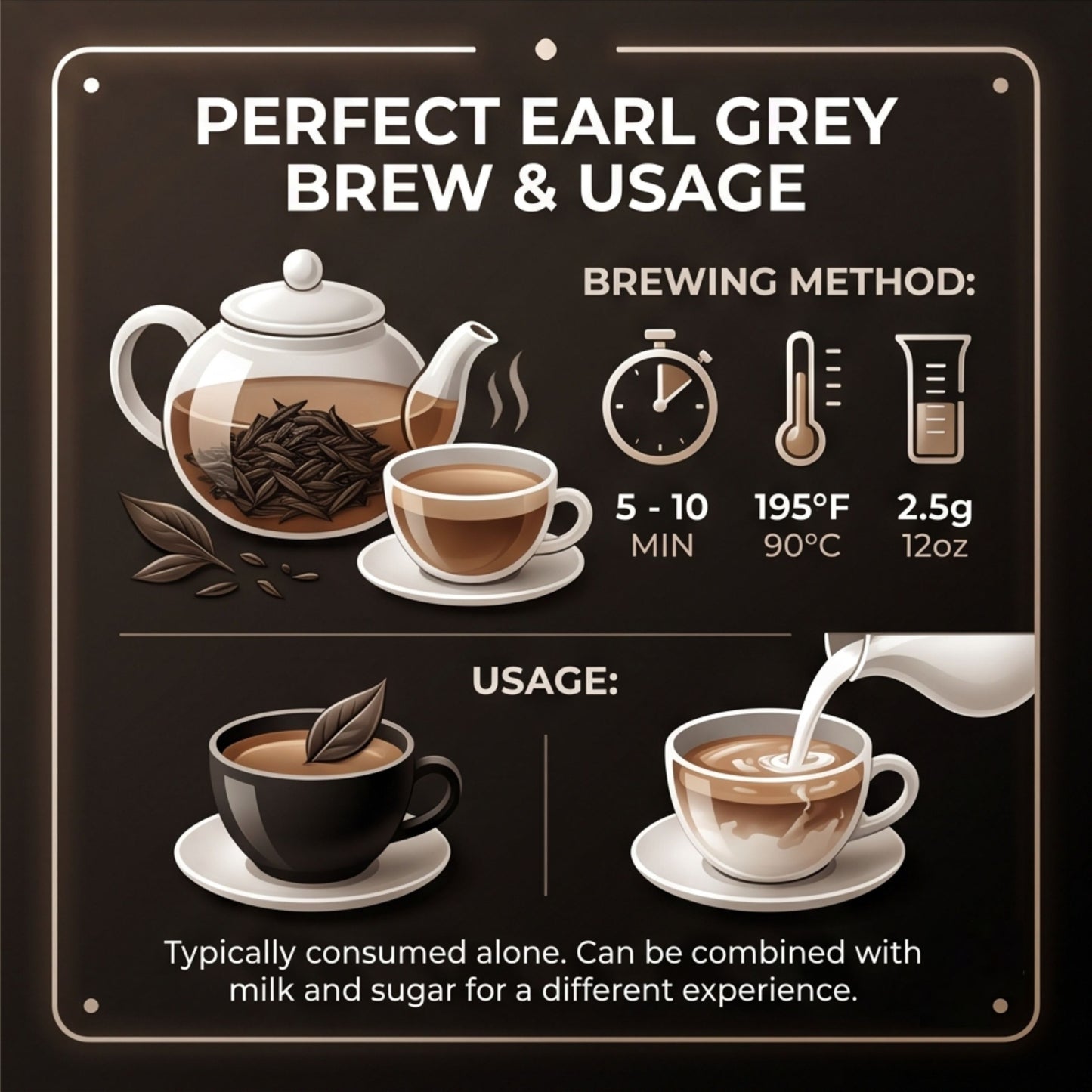 Earl Grey Loose Leaf Tea | Premium Ceylon Black Tea with Bergamot Oil & Blue Cornflowers | Floral Malty Citrus Brew | 3oz (88g) — Brewed Battles