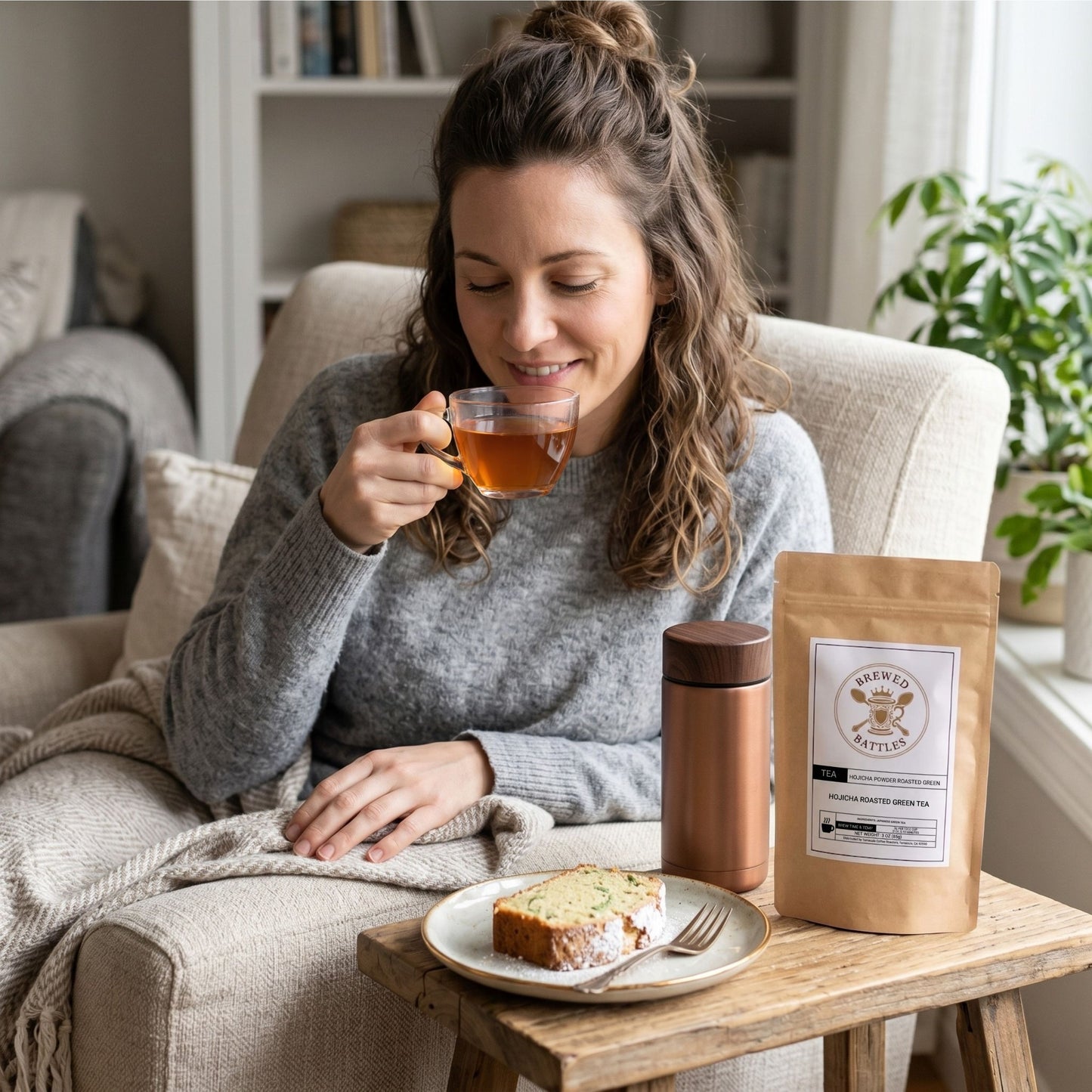 Hojicha Roasted Green Tea Powder — Japanese Roasted Green Tea Loose Powder | Smooth, Low Caffeine | Brewed Battles