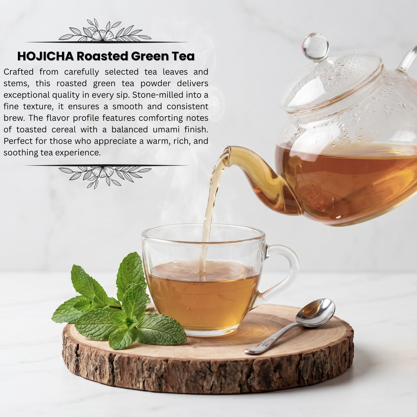 Hojicha Roasted Green Tea Powder — Japanese Roasted Green Tea Loose Powder | Smooth, Low Caffeine | Brewed Battles