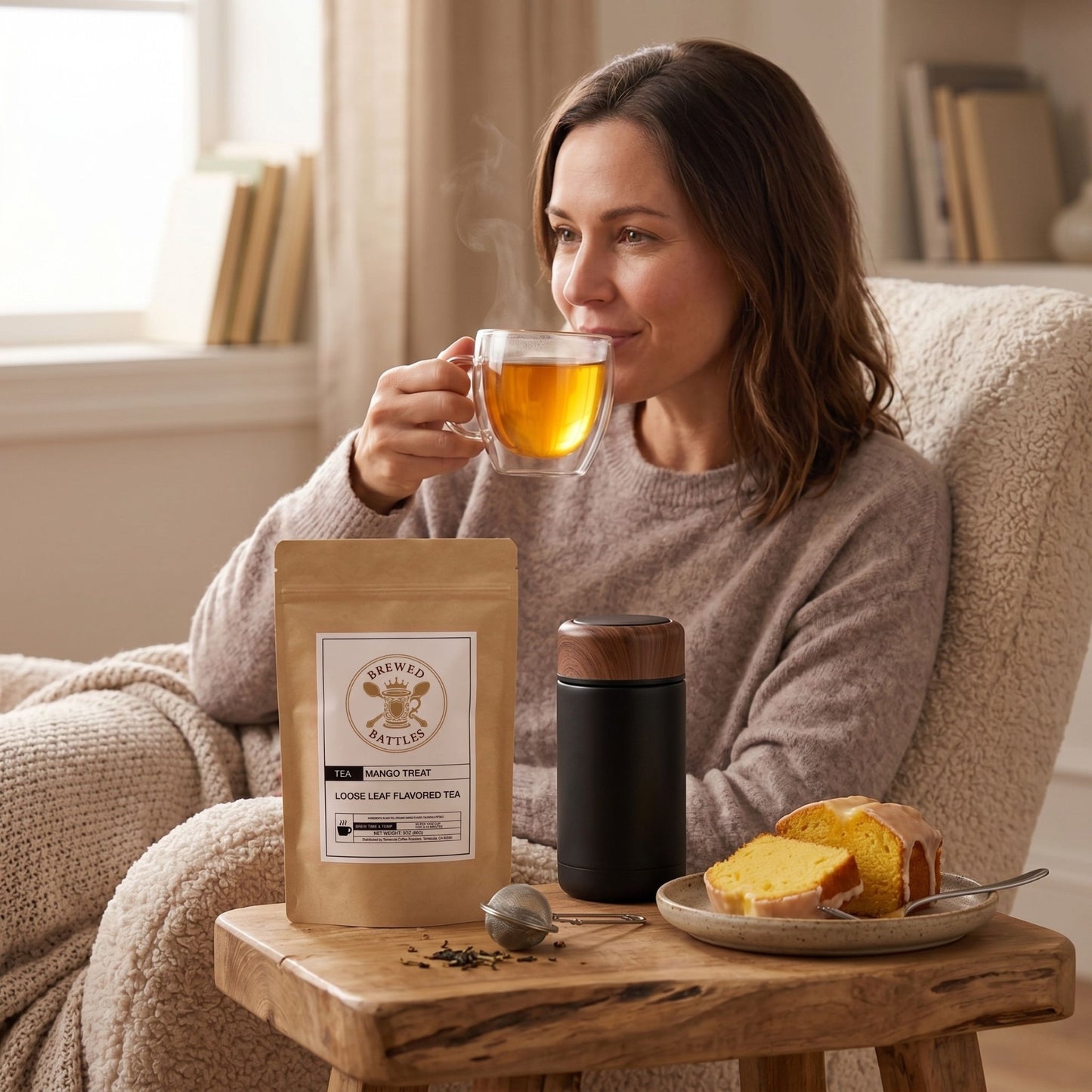 Mango Treat Loose Leaf Tea – Sweet Fruity Black Tea | Mango Flavored Tea Hot or Iced | Premium Mango Iced Tea Blend | Brewed Battles | 3oz