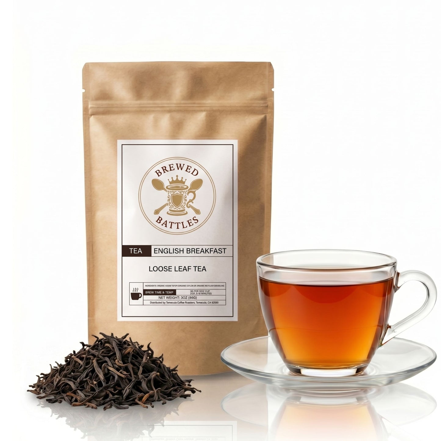 English Breakfast Loose Leaf Tea | Bold Organic Blend | African & Indian Black Tea | 3oz