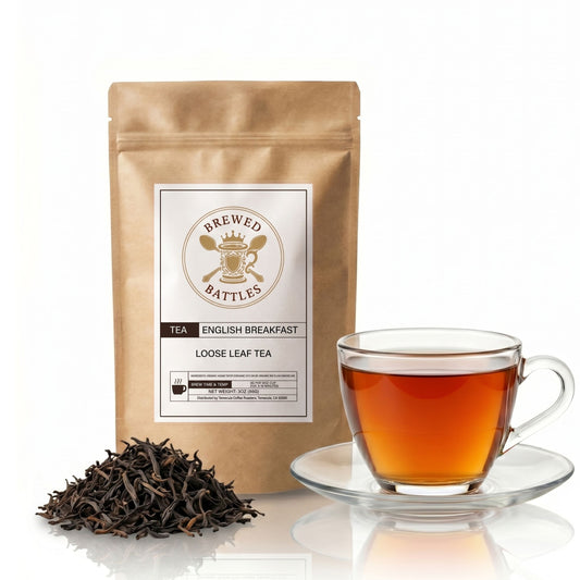 English Breakfast Loose Leaf Tea | Bold Organic Blend | African & Indian Black Tea | 3oz