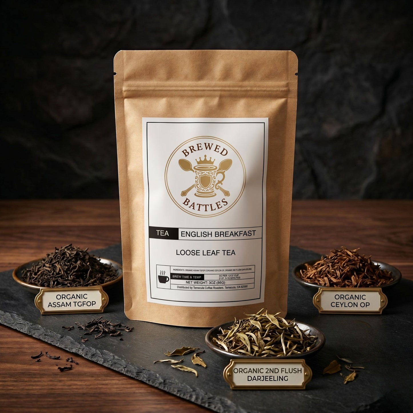 English Breakfast Loose Leaf Tea | Bold Organic Blend | African & Indian Black Tea | 3oz