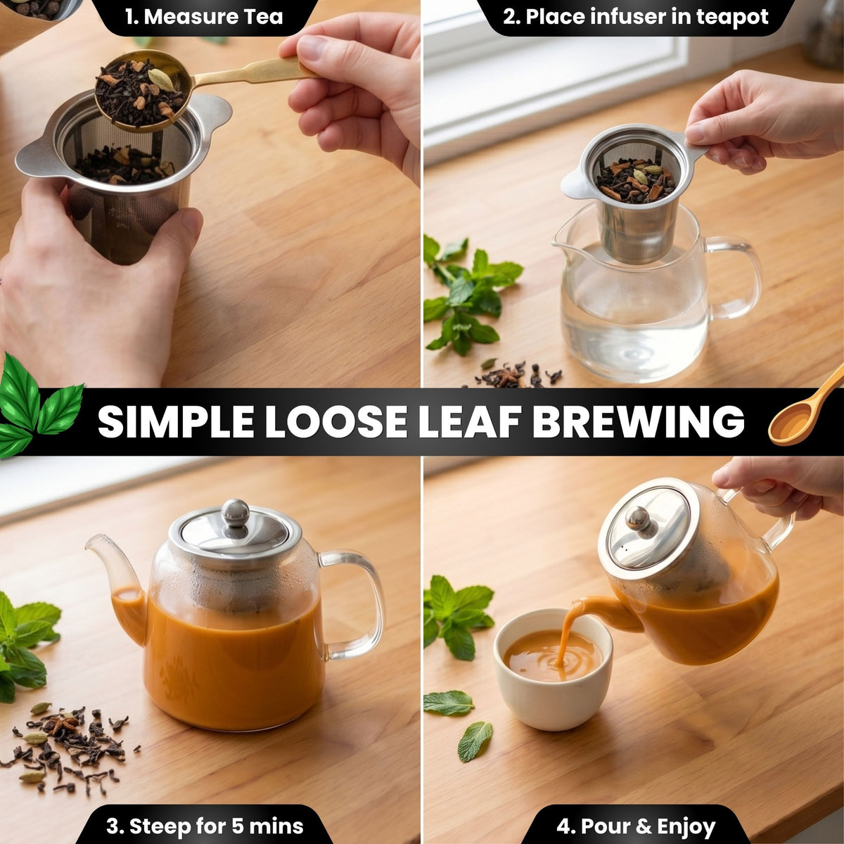 Brewed Battles Masala Chai Loose Leaf Tea | Organic Spiced Chai Tea | Bold Assam Black Tea with Ginger, Cardamom & Cloves | 3oz Loose Leaf Flavored Tea