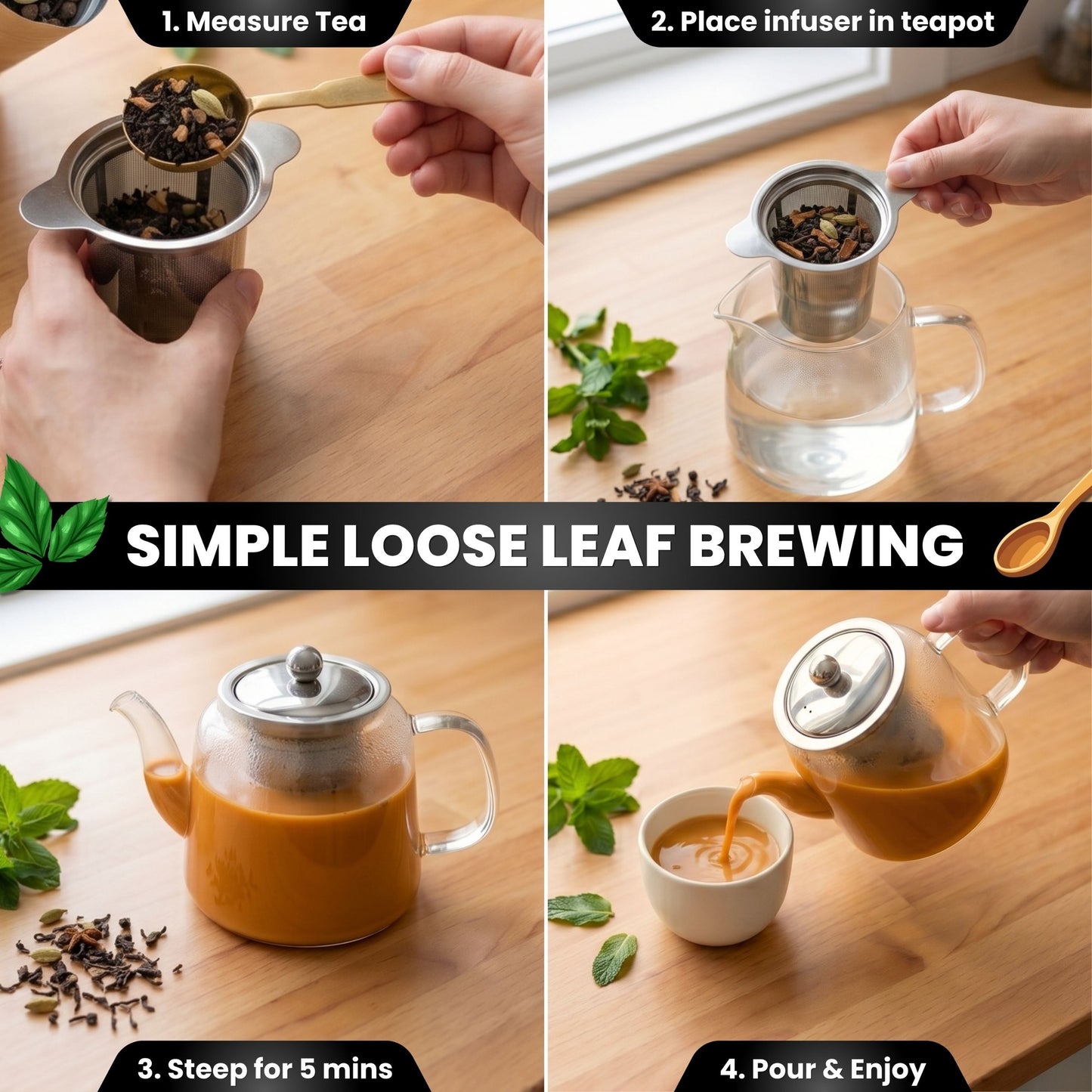 Brewed Battles Masala Chai Loose Leaf Tea | Organic Spiced Chai Tea | Bold Assam Black Tea with Ginger, Cardamom & Cloves | 3oz Loose Leaf Flavored Tea