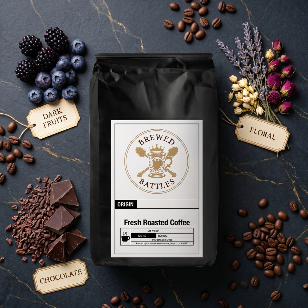 Brewed Battles Uganda Single Origin Fresh Roasted Coffee | Sipi Falls Region | Floral Chocolate Dark Fruit Notes | Fully Washed | Light Medium Roast | Whole Bean or Ground