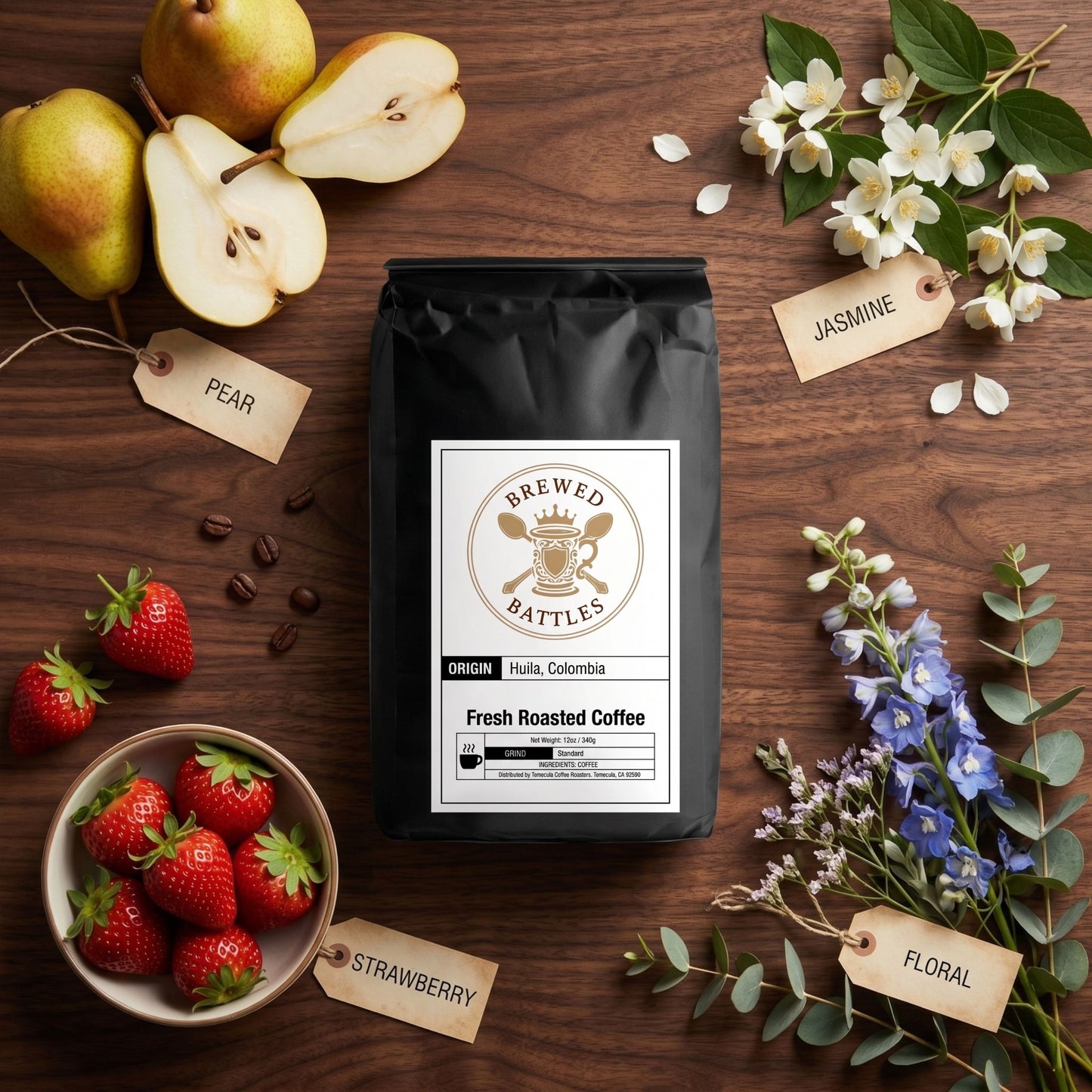 Tanzania Single Origin Fresh Roasted Coffee | Medium Light Roast | Pear Floral Jasmine Tasting Notes | Whole Bean or Ground | Mbeya Region | Brewed Battles Coffee