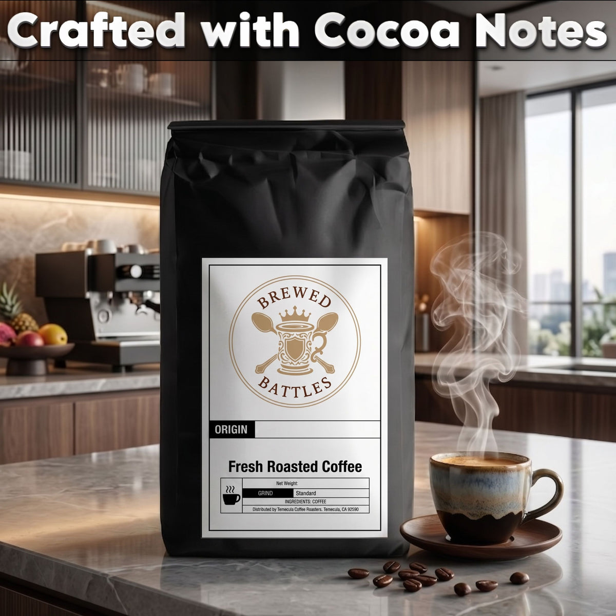Brazil Santos Coffee – Medium Roast | Smooth, Elegant Cup with Rich Cocoa Notes | Fazenda Santa Barbara | Medium Roast Whole Bean Coffee