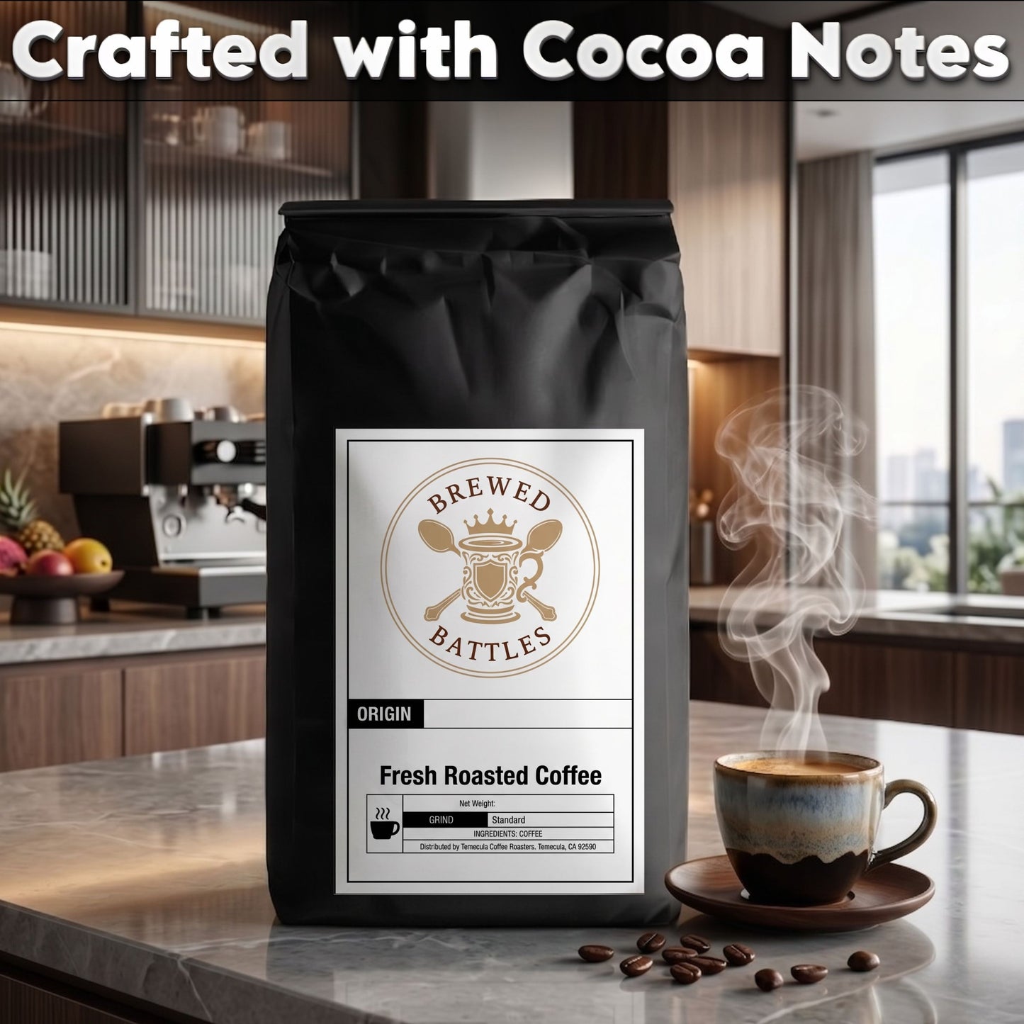 Brazil Santos Coffee – Medium Roast | Smooth, Elegant Cup with Rich Cocoa Notes | Fazenda Santa Barbara | Medium Roast Whole Bean Coffee