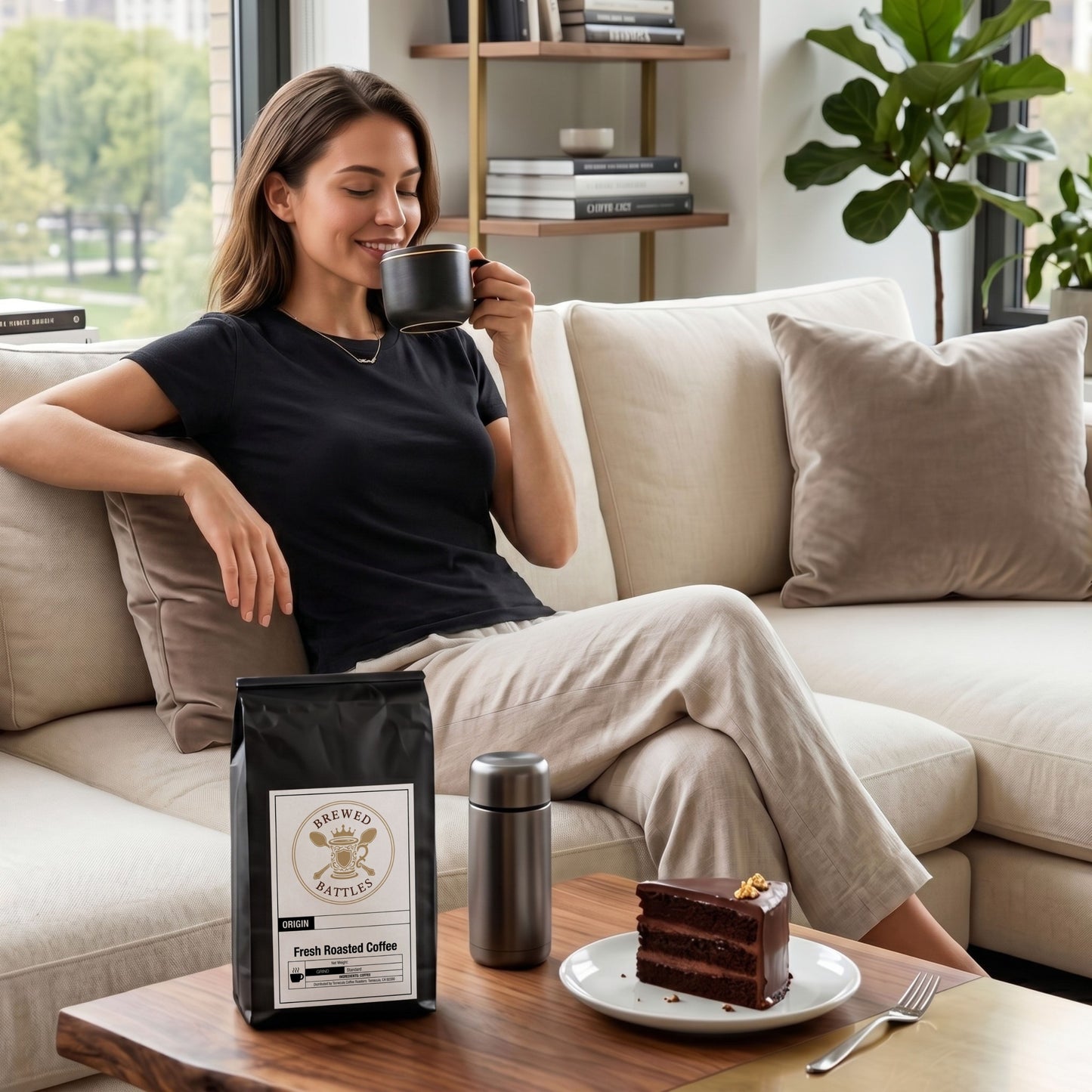 Brazil Santos Coffee – Medium Roast | Smooth, Elegant Cup with Rich Cocoa Notes | Fazenda Santa Barbara | Medium Roast Whole Bean Coffee