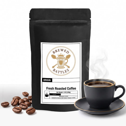 African Kahawa Blend | Medium Dark Roast Coffee | Complex African Single Origin Blend | Toffee, Caramel, Dark Chocolate, Green Apples, Red fruits, Cherries, Raisin & Black Currant — Brewed Battles Coffee