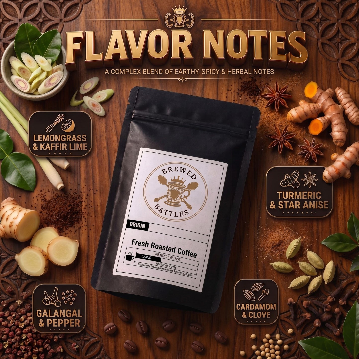 Latin American Blend | Medium Dark Roast Coffee | Shade Grown Rainforest | Nutty, Fruity & Cocoa — Volcanic Soil Central & South America | Brewed Battles