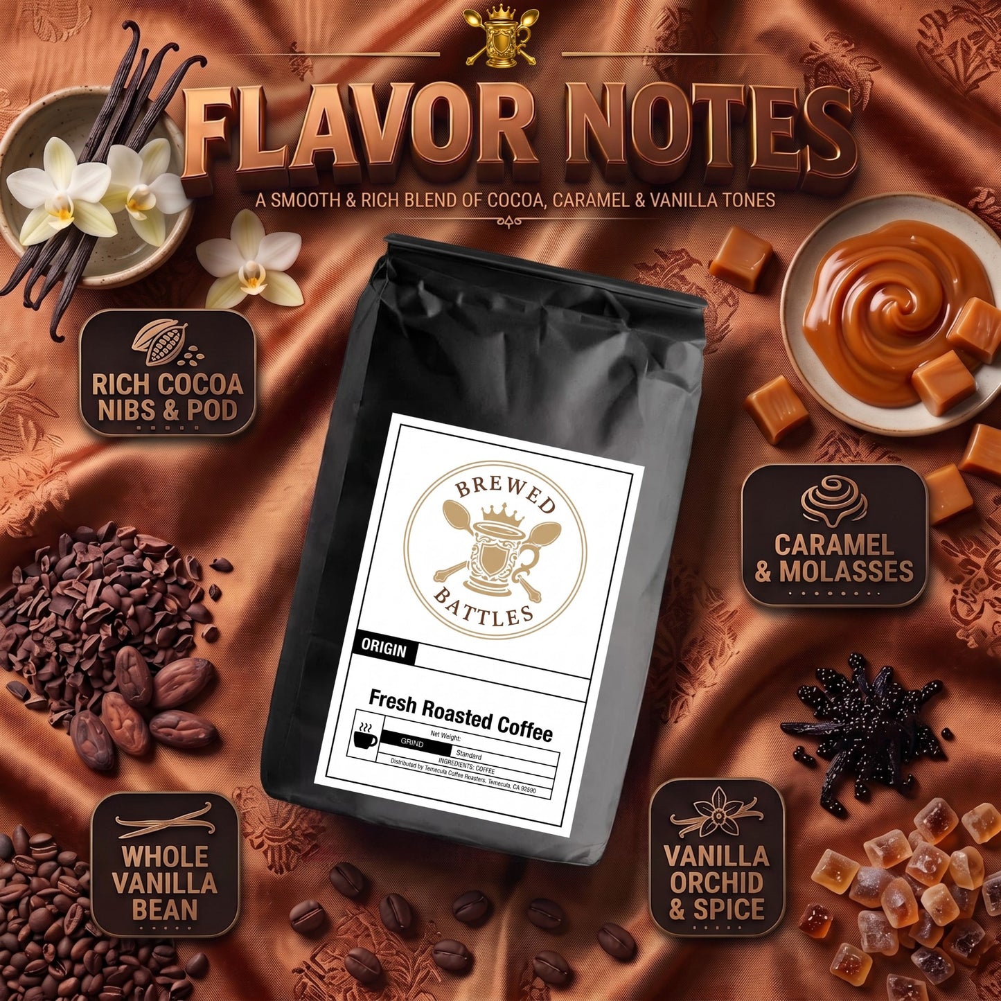 Cowboy Blend Coffee | Dark & Medium Roast | Bold Cocoa, Caramel & Vanilla | Dual Roast Specialty Coffee — Rugged, Rich & Unapologetically American | Brewed Battles