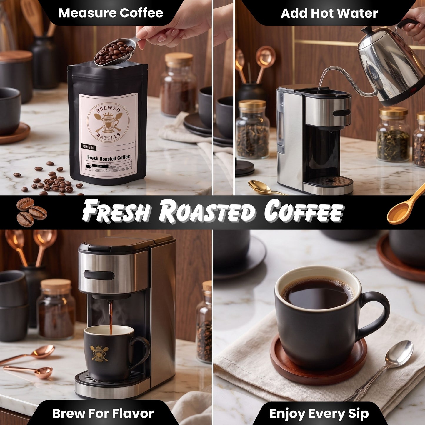 Cowboy Blend Coffee | Dark & Medium Roast | Bold Cocoa, Caramel & Vanilla | Dual Roast Specialty Coffee — Rugged, Rich & Unapologetically American | Brewed Battles