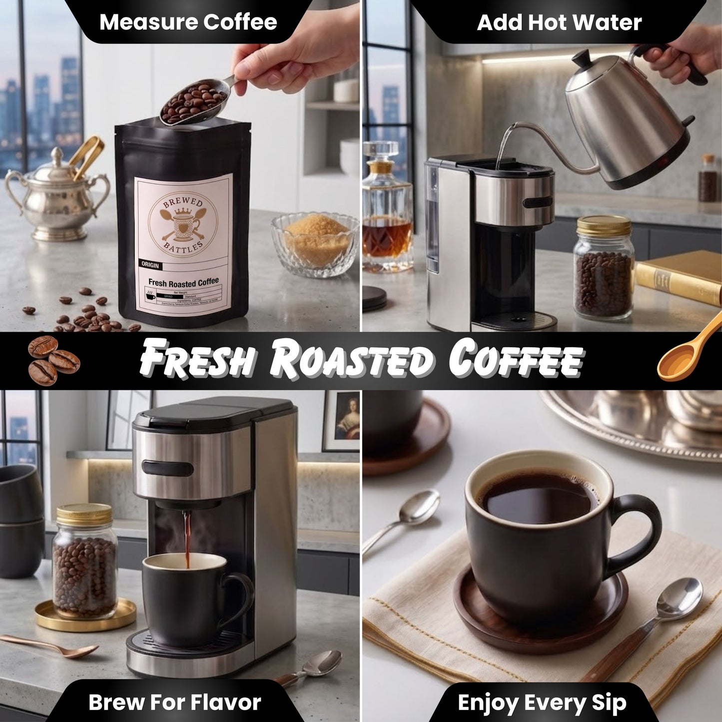 Breakfast Blend Coffee | Medium Roast with Extra Caffeine Robusta Boost | Smooth, Bright & Energizing Morning Coffee — Brewed Battles Breakfast Blend