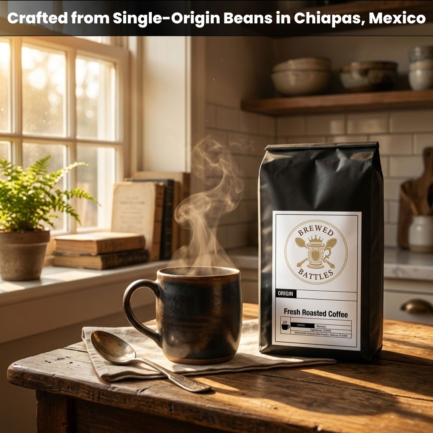 Mexico Single Origin Coffee | Chiapas Medium Roast | Fresh Roasted | Lemon Brown Sugar Dark Chocolate | Washed Process | Arabica | Ground & Whole Bean