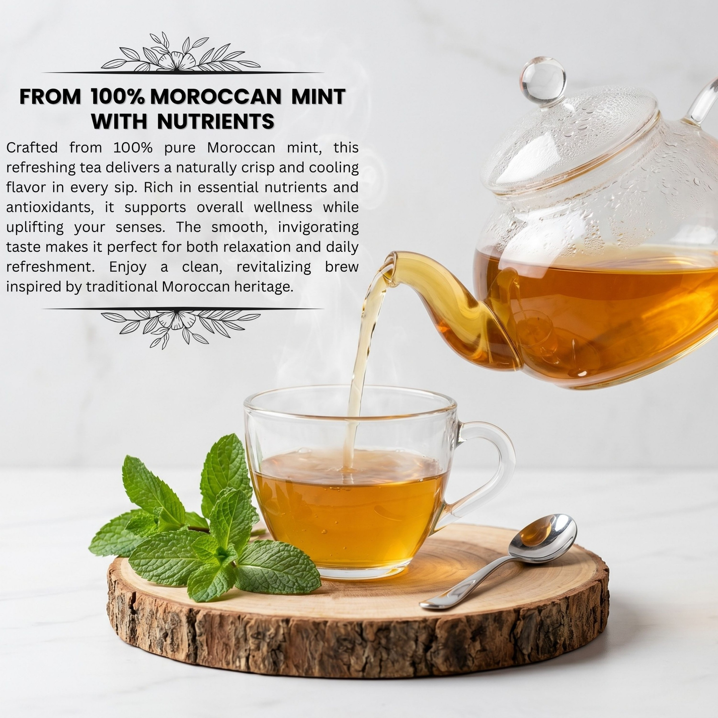 Moroccan Mint Green Tea Loose Leaf — Spearmint Gunpowder Blend | Refreshing Hot or Iced Mint Tea | Brewed Battles