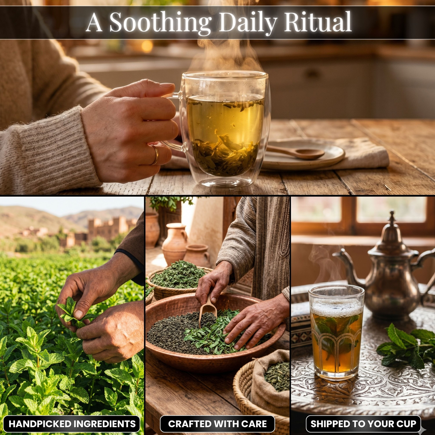 Moroccan Mint Green Tea Loose Leaf — Spearmint Gunpowder Blend | Refreshing Hot or Iced Mint Tea | Brewed Battles